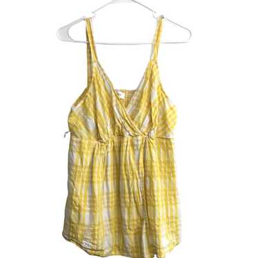 Vintage Motherhood Maternity Womens Yellow Plaid … - image 1