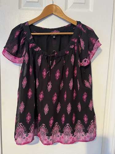 Apt 9 Plus Size PXL Black Flutter Sleeve Overlay … - image 1