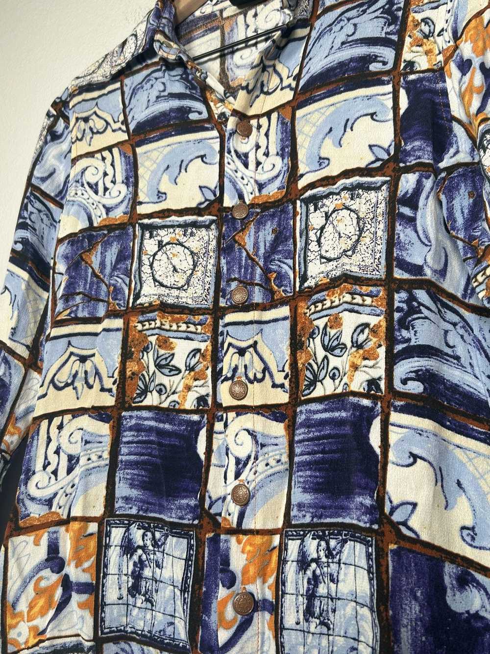 Jean Paul Gaultier 00’s Mosaic Tile Printed Butto… - image 3