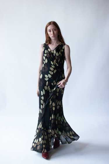 1930s Leap Print Chiffon Dress