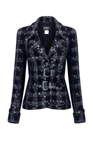 Product Details Chanel Black Belted Tweed Blazer