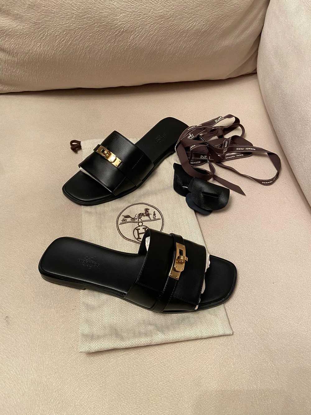 Product Details Hermes Black Giulia Sandals - image 5