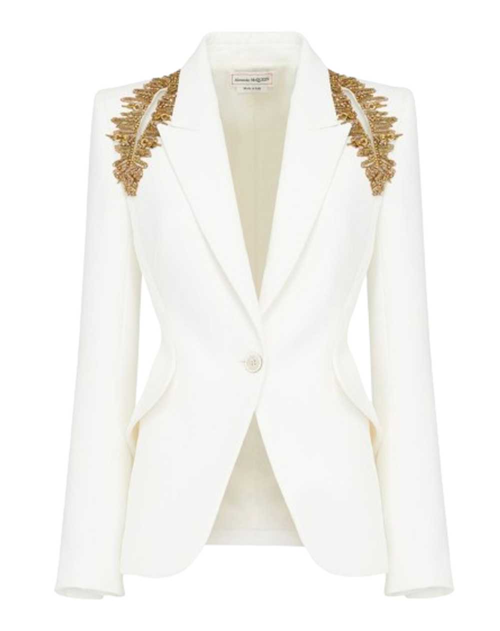 Product Details Alexander McQueen White Leaf Embe… - image 1