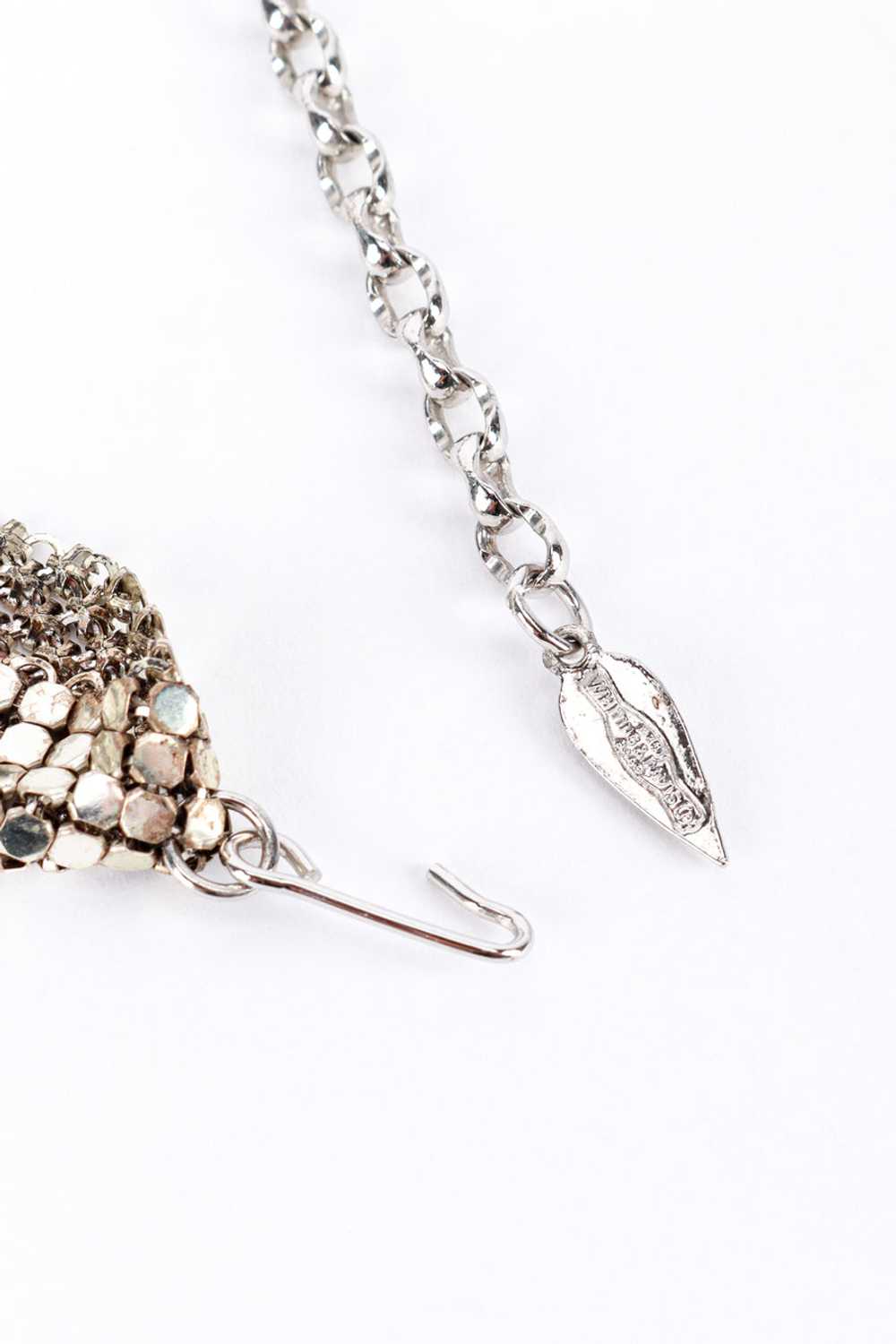 WHITING & DAVIS Silver Chain Mesh Bib Necklace - image 5