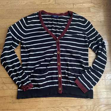 Chaps Chaps button up stripped sweater