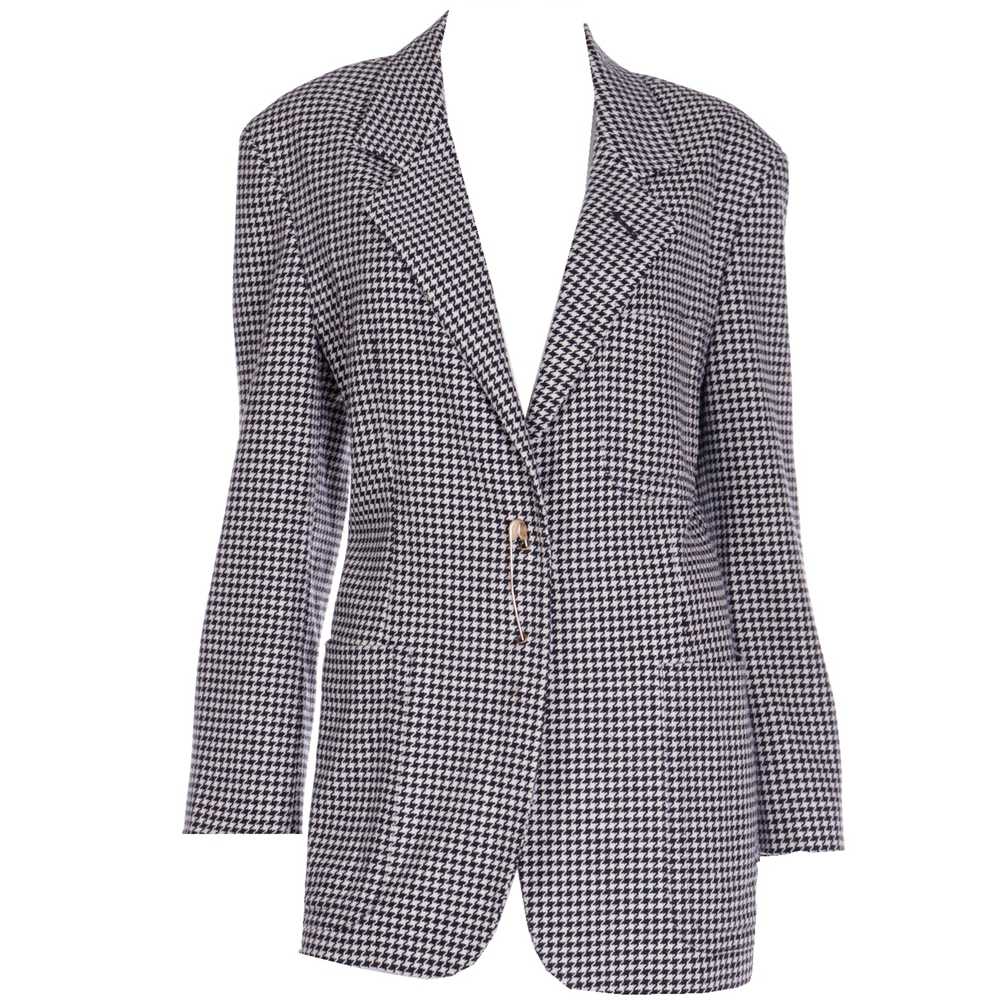 1988 Franco Moschino Wool Cashmere Houndstooth Ja… - image 11