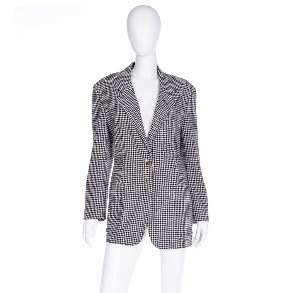 1988 Franco Moschino Wool Cashmere Houndstooth Ja… - image 2