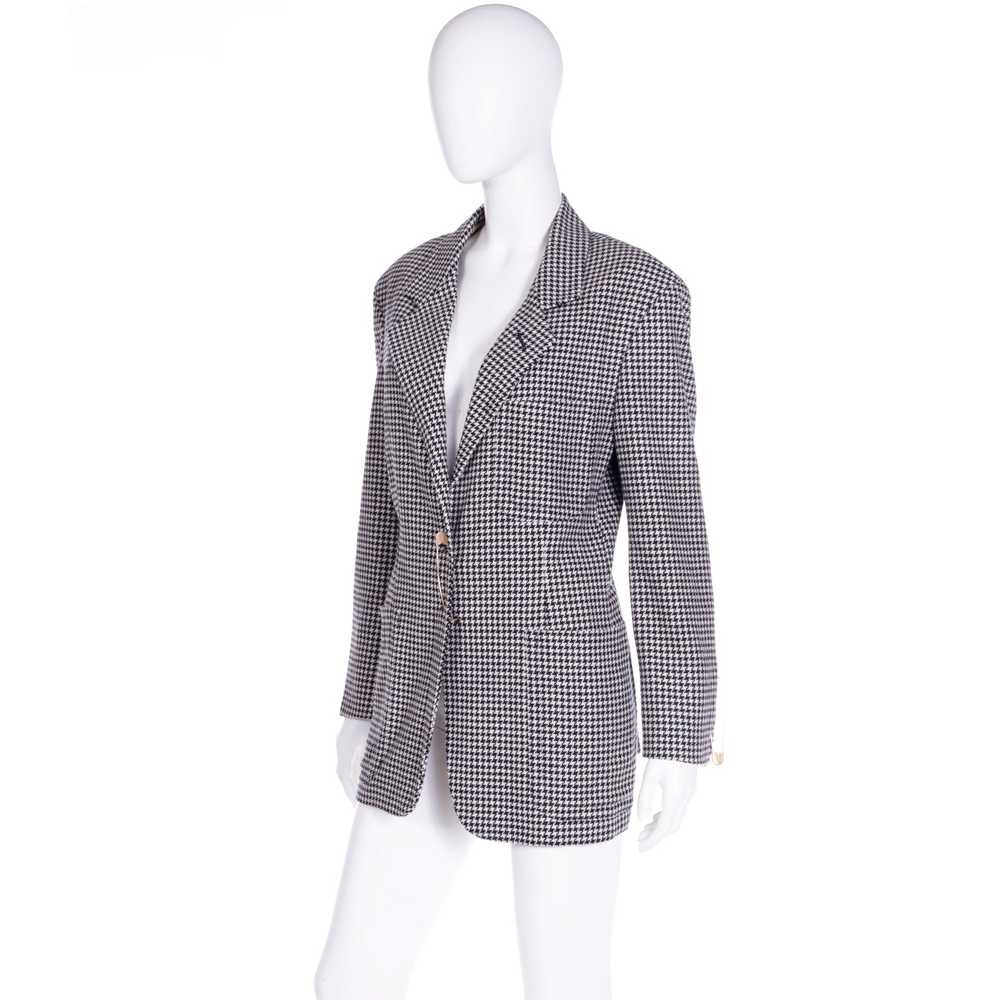 1988 Franco Moschino Wool Cashmere Houndstooth Ja… - image 3