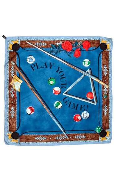 1990s Moschino "Play Your Game" Novelty Pool Silk 