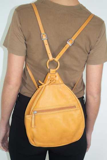 90s Leather Backpack - Tan