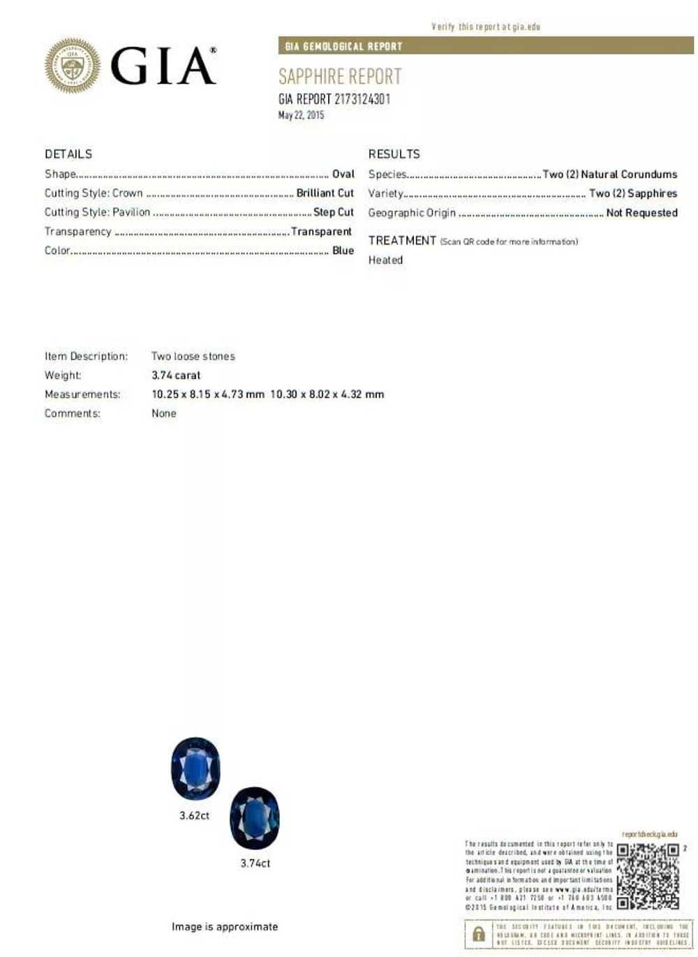 GIA Certified 11.16ct Natural Royal Blue sapphire… - image 2