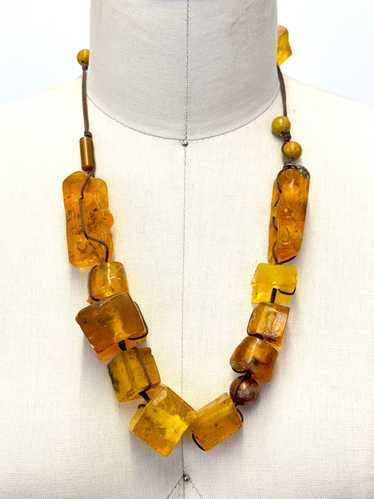1980s Amber Braided Necklace
