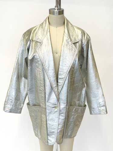 1980s Metallic Leather Jacket