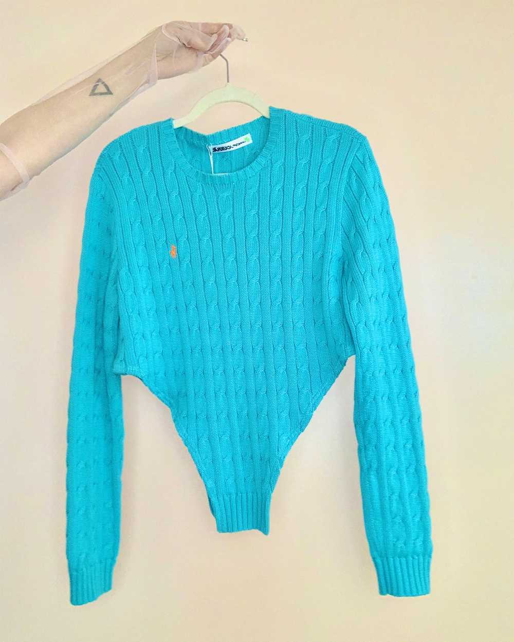 Upcycled bodysuit cotton sweater - image 5