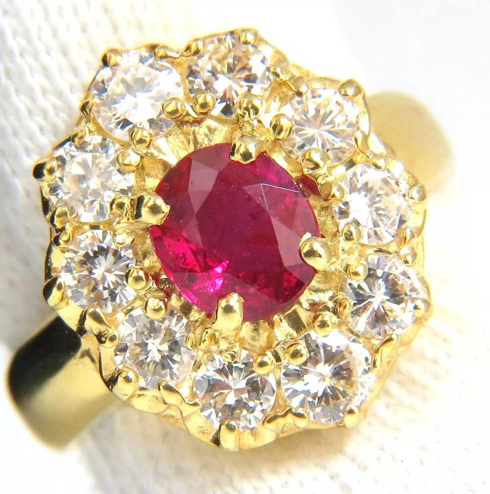 GIA 2.30CT NATURAL RED NO HEAT RUBY DIAMONDS RING… - image 11