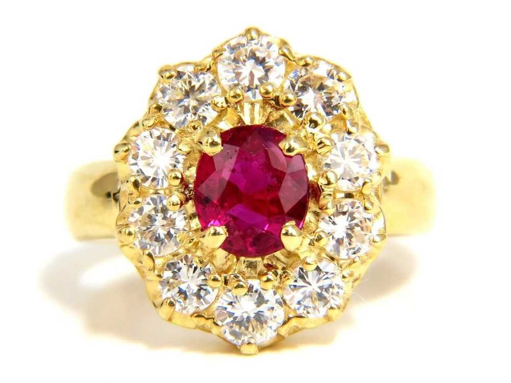 GIA 2.30CT NATURAL RED NO HEAT RUBY DIAMONDS RING… - image 8