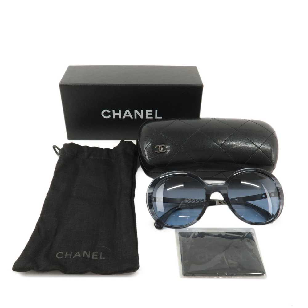 CHANEL Plastic Metal Chain Motif Sunglasses 56□20… - image 12