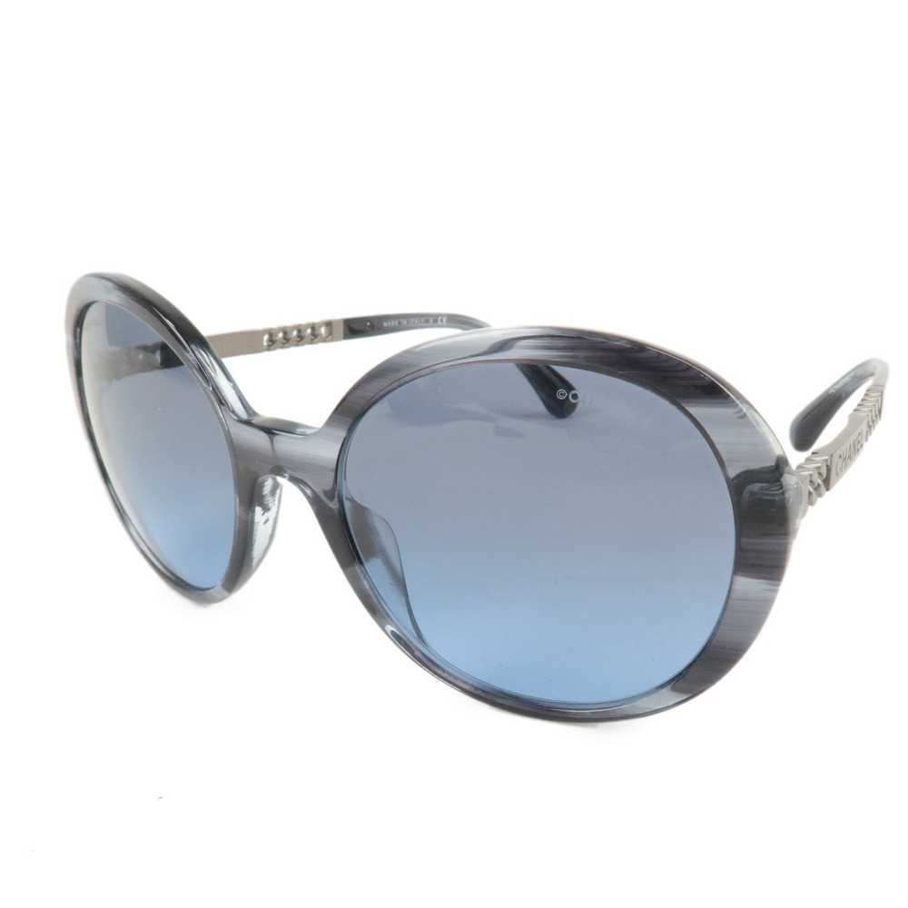 CHANEL Plastic Metal Chain Motif Sunglasses 56□20… - image 1