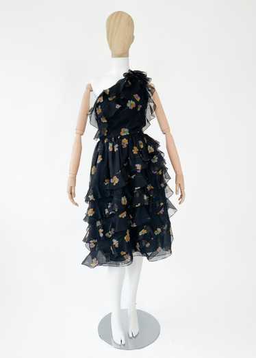 Vintage 1970s Bill Blass One Shoulder Dress