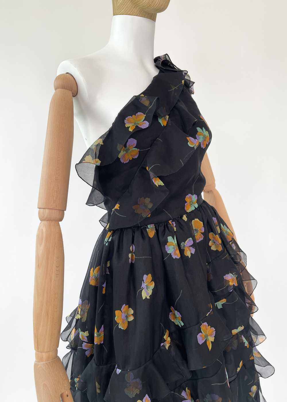 Vintage 1970s Bill Blass One Shoulder Dress - image 4