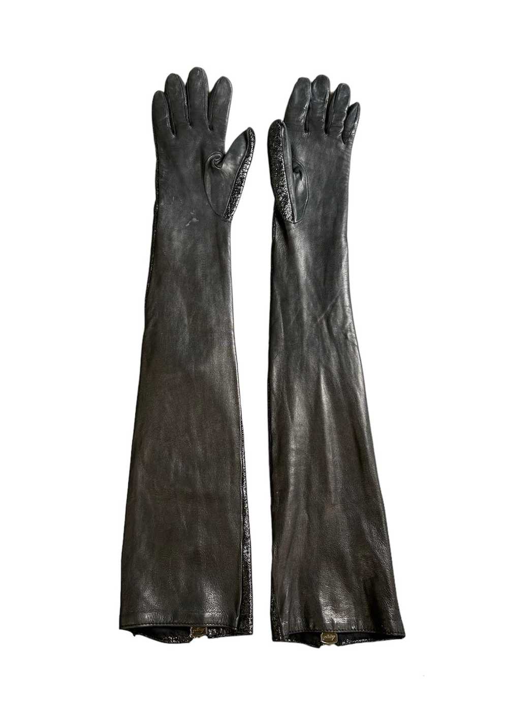 Burberry Black Leather Opera Gloves with Statemen… - image 4