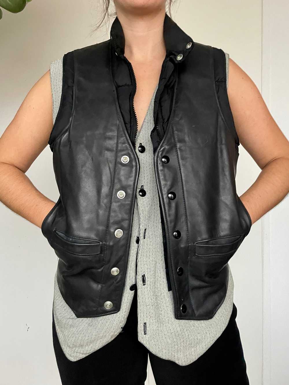 Vintage Schott Leather Puffer Vest - image 1