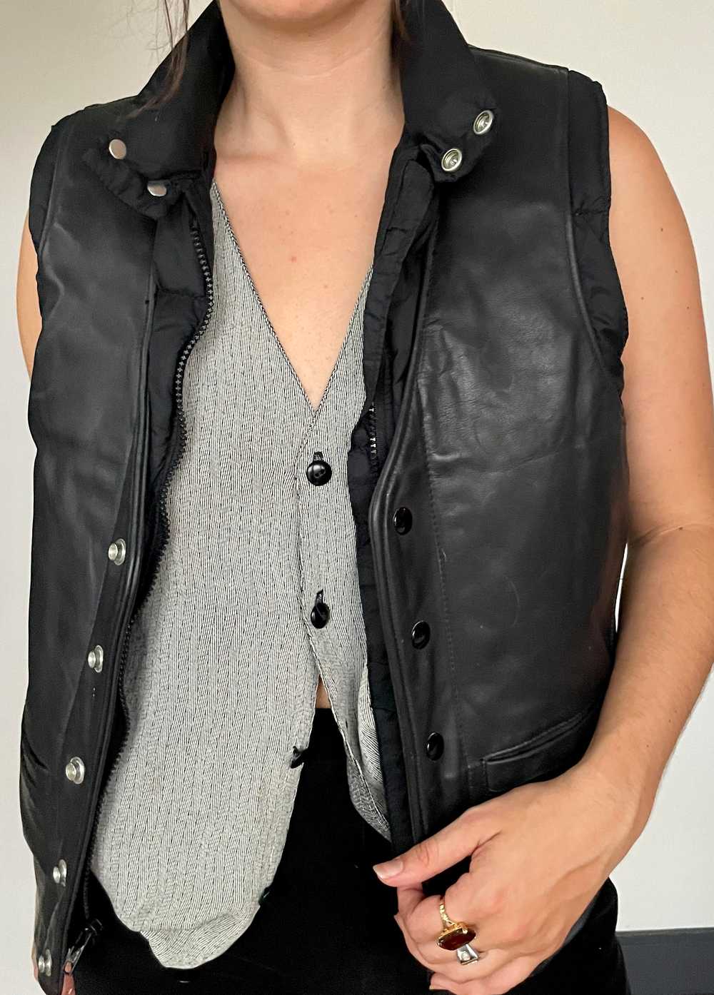 Vintage Schott Leather Puffer Vest - image 5