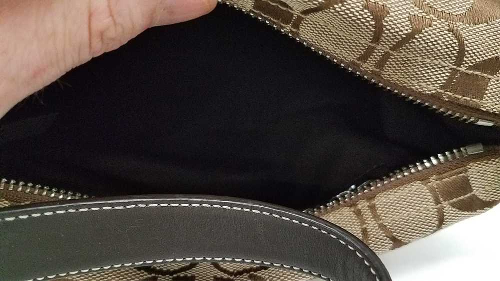 Coach Signature Brown Leather Trim Mini Bag - image 3