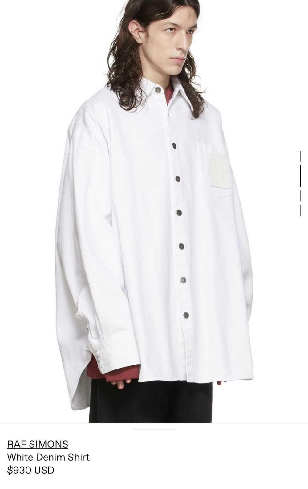 Raf Simons RAF Simons White Oversized Denim Shirt - image 3