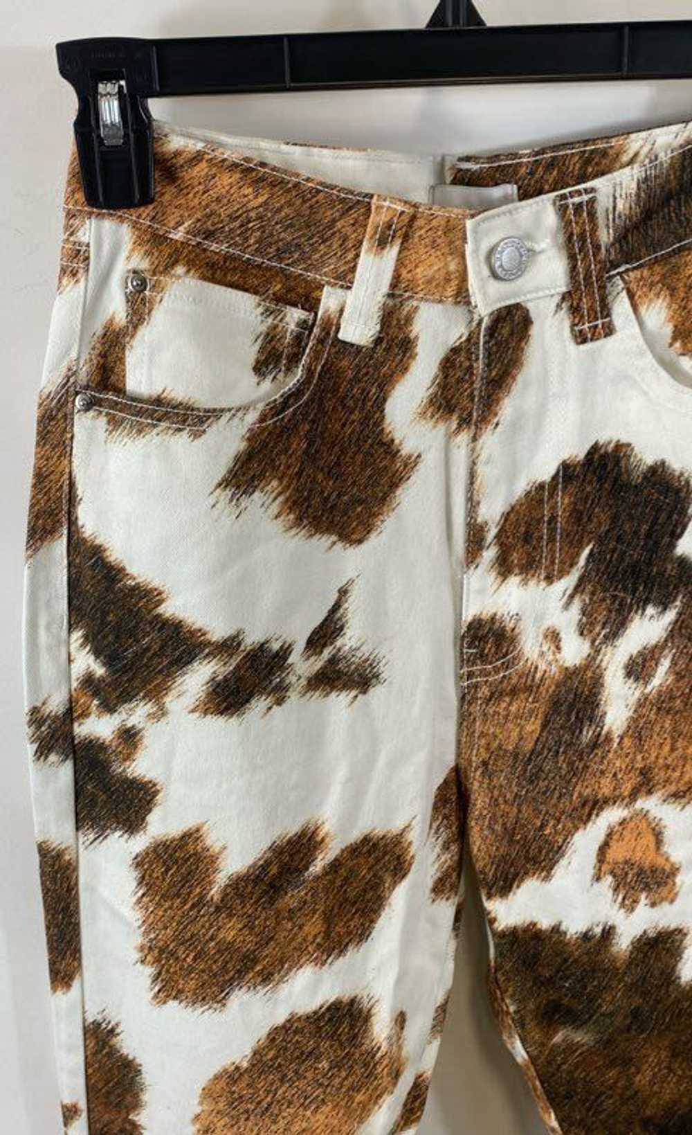 NWT WeWoreWhat Womens Brown White Cow Print Pocke… - image 3