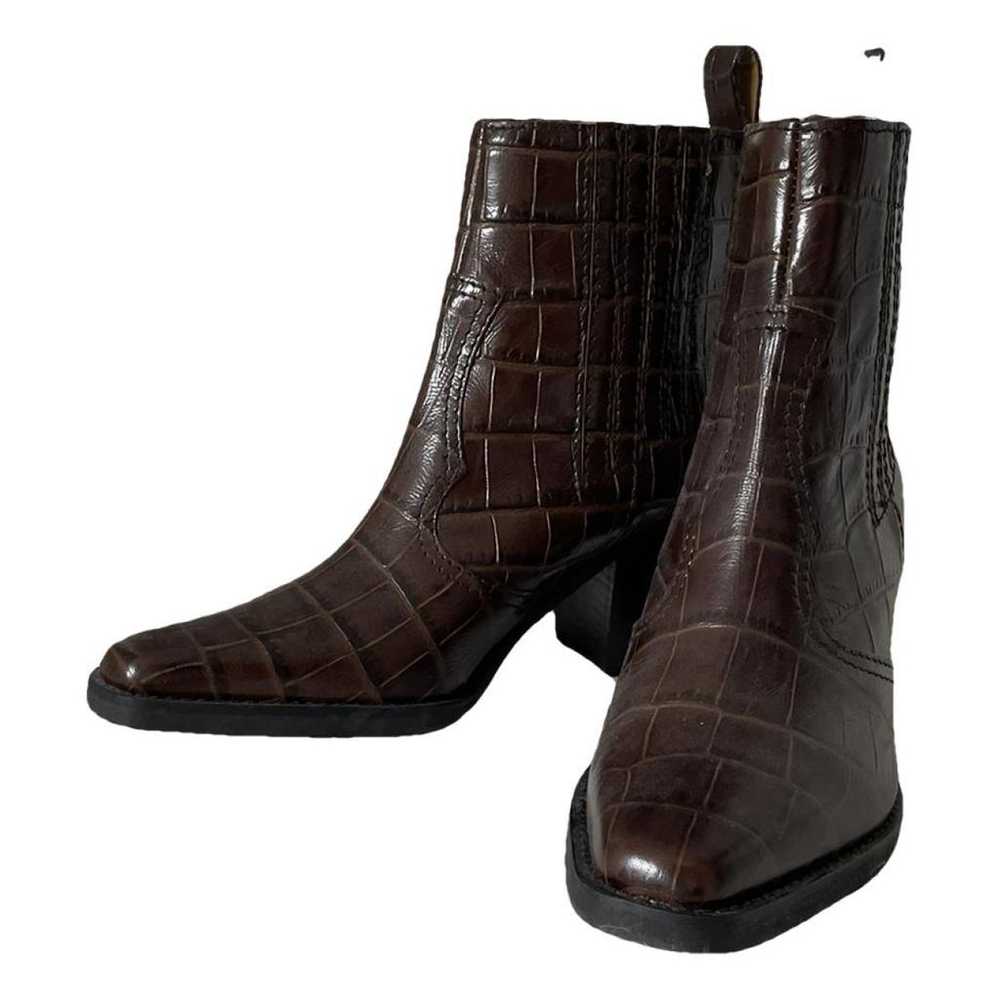 Ganni Leather western boots - image 1