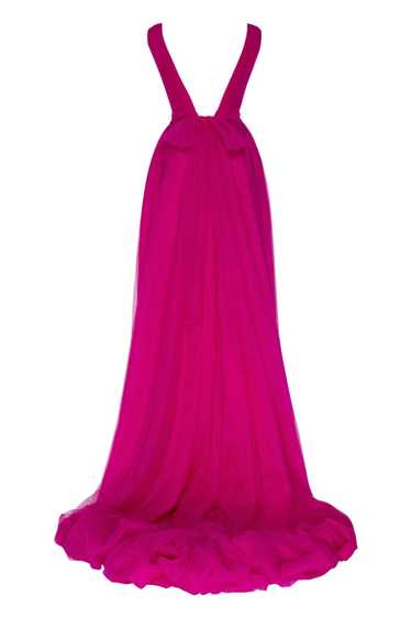 Milla Fuchsia Bow-Back Maxi Evening Tulle Dress