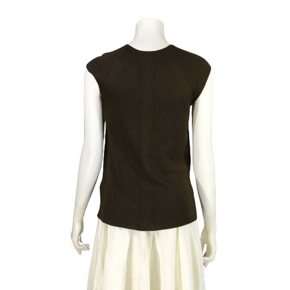 Hermes HERMES Silk Sleeveless Knit Brown H Logo w… - image 3