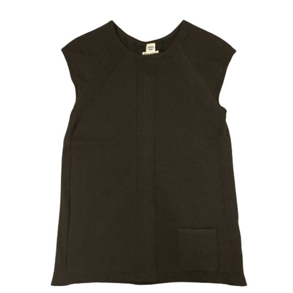 Hermes HERMES Silk Sleeveless Knit Brown H Logo w… - image 4