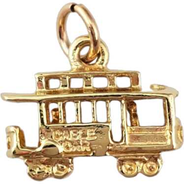 14K Yellow Gold Cable Car Charm #17928