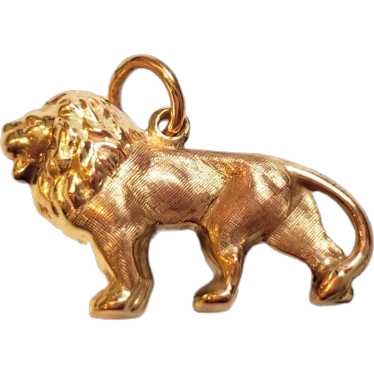 10K Yellow Gold Hollow Lion Charm #17995