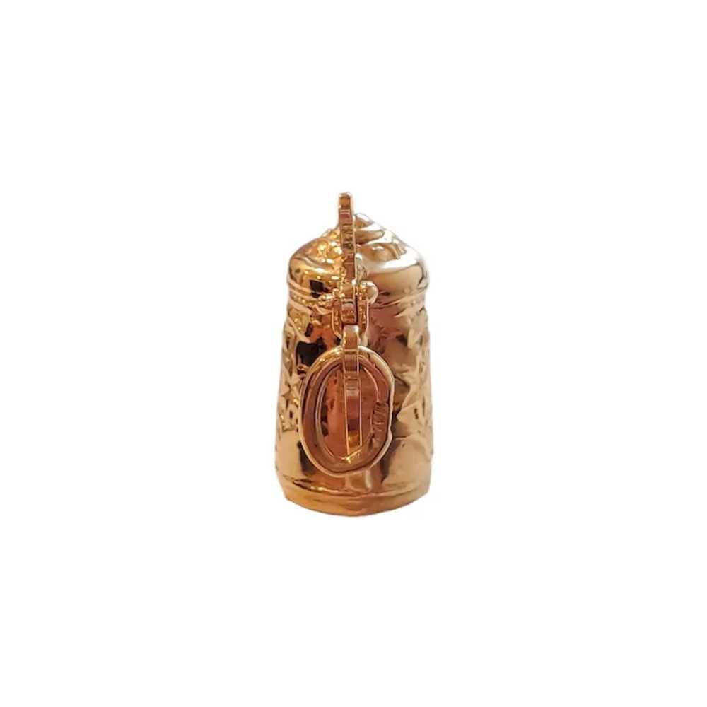 14K Yellow Gold Beer Stein Charm #18002 - image 5