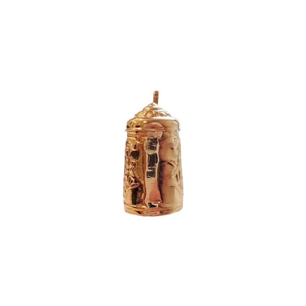 14K Yellow Gold Beer Stein Charm #18002 - image 8