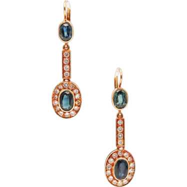 AUSTRIAN 1930 Art Deco Dangle Earrings 14Kt Gold … - image 1