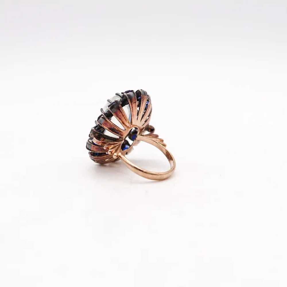 VICTORIAN 1880 Cocktail Ring In 10Kt Gold With Mo… - image 7