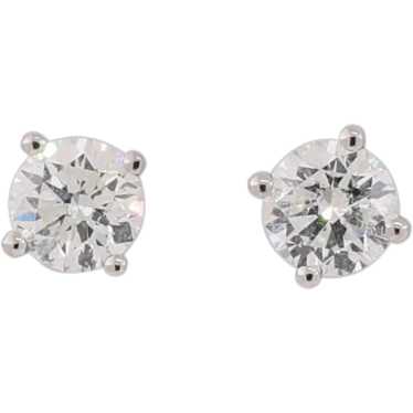 0.98 TW Round Diamond Stud Earrings GSI Certified 