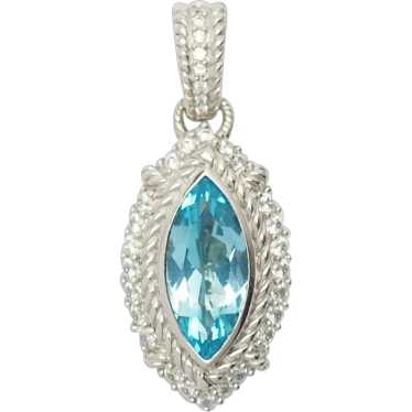 Amazing sterling silver crystals blue topaz oblong