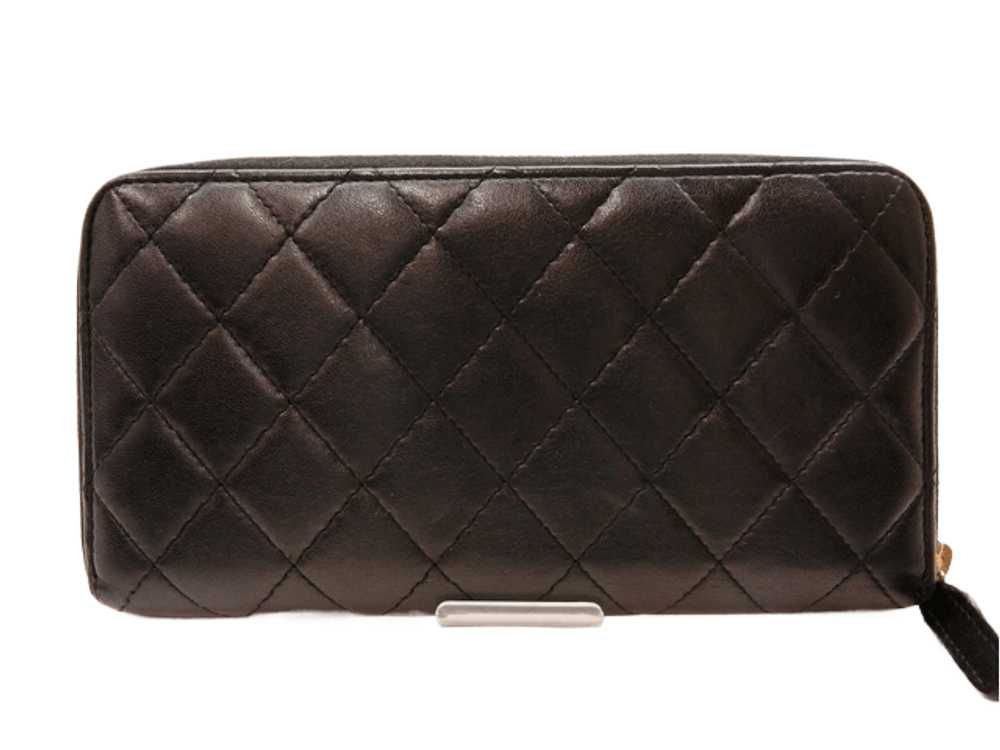 Chanel Chanel Zippy Lambskin Quilted CC Logo Blac… - image 2