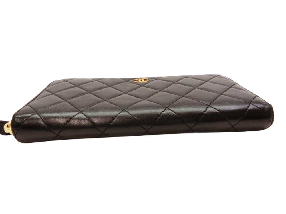 Chanel Chanel Zippy Lambskin Quilted CC Logo Blac… - image 5