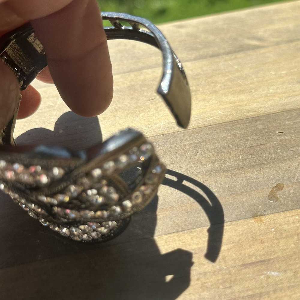 Other Chunky rhinestone love knot hinged bracelet - image 5