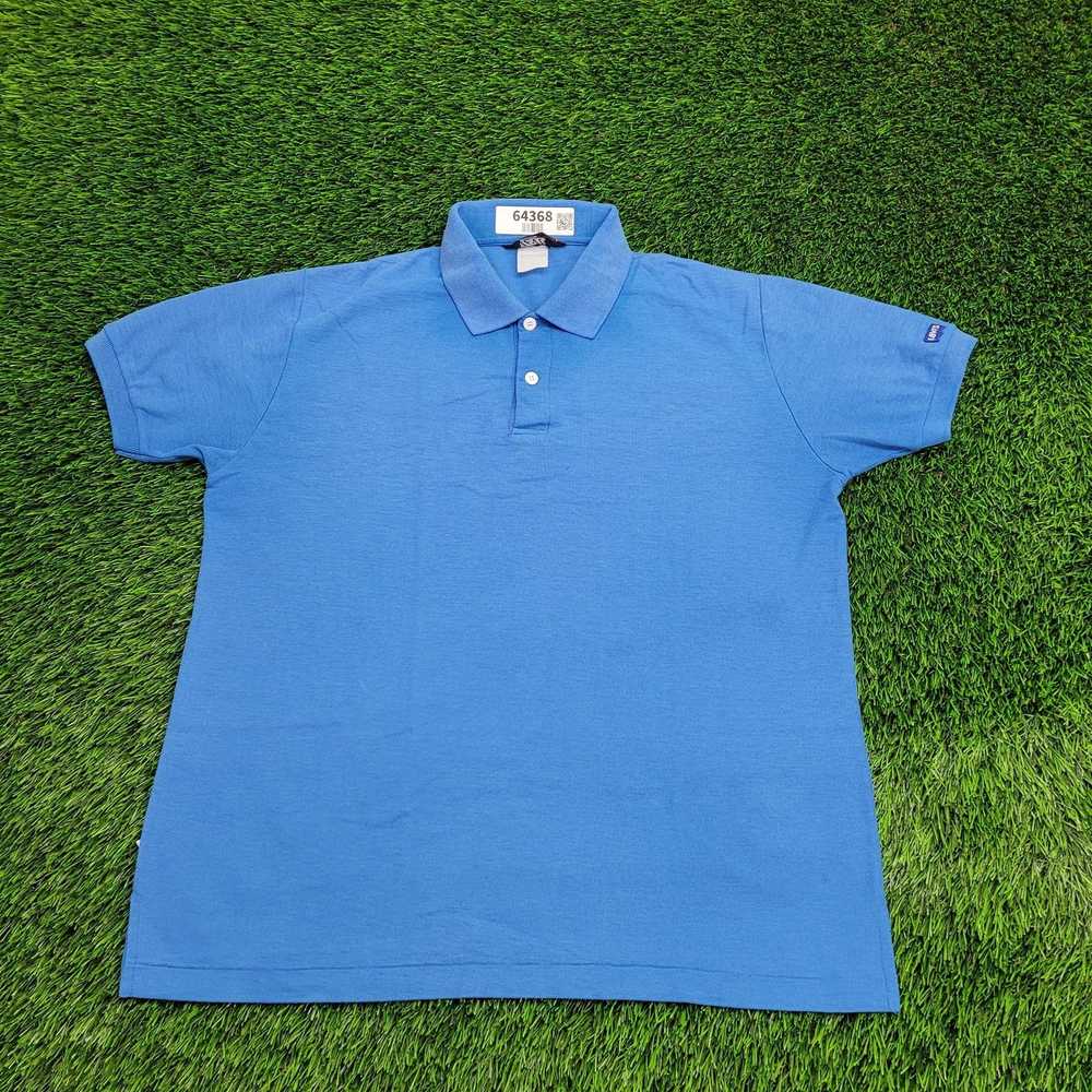 Levi's Vintage 80s LEVIS Polo Shirt XL 22x27 Blue - image 1