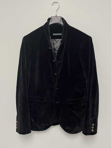 John Varvatos Crushed velvet jacket. Black. 50