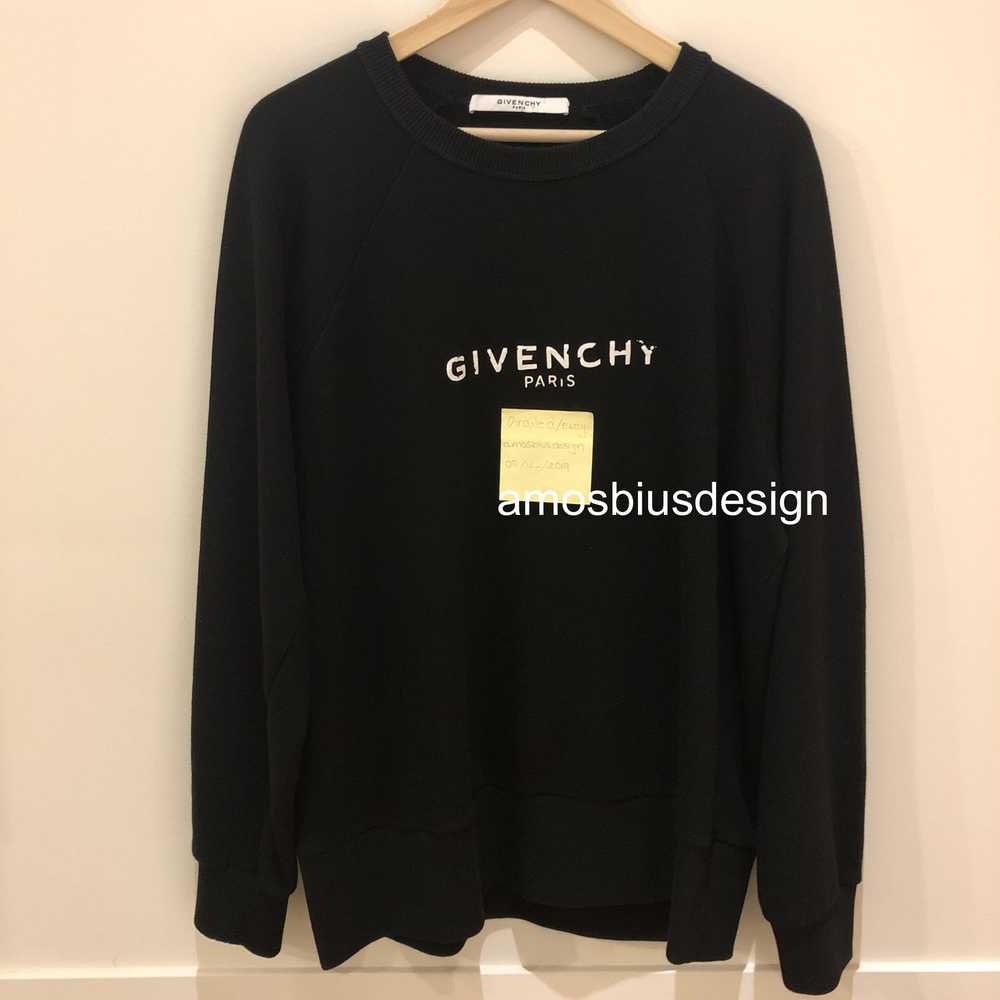 Givenchy Distressed Logo Sweatshirt - image 1