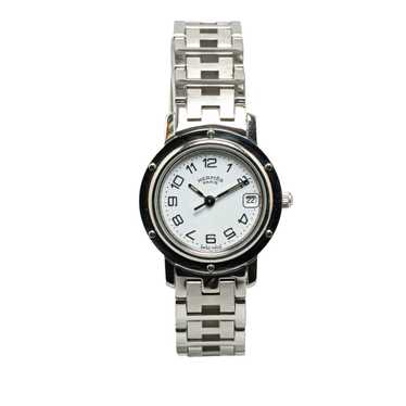 Silver Hermès Quartz Stainless Steel Clipper Watch