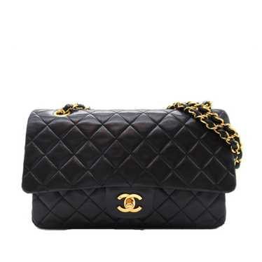 Black Chanel Medium Classic Lambskin Double Flap S